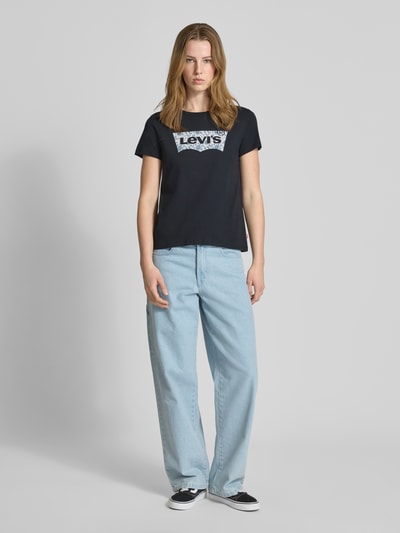 Levi's® T-shirt met ronde hals, model 'THE PERFECT TEE ANANDA' Zwart - 1