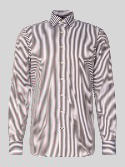 OLYMP SIGNATURE SLIM FIT Koszula casualowa o kroju slim fit z kołnierzykiem typu kent model ‘Namur’ Średniobrązowy 2