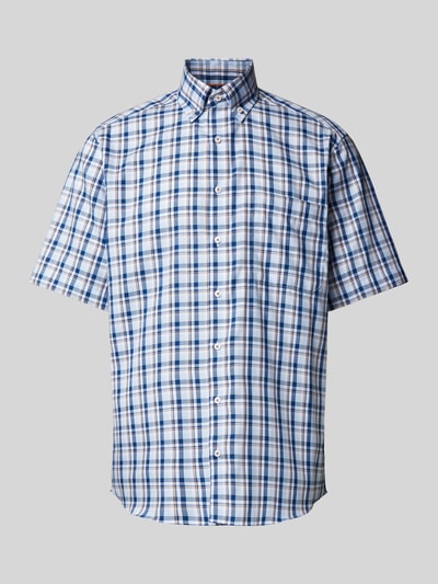 Eterna Koszula biznesowa o kroju comfort fit ze wzorem w szkocką kratę Piaskowy 2