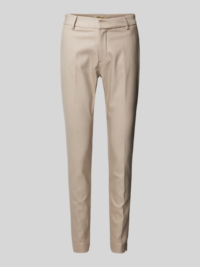 MOS MOSH Slim fit stoffen broek met steekzakken, model 'Abbey Night' Taupe - 2