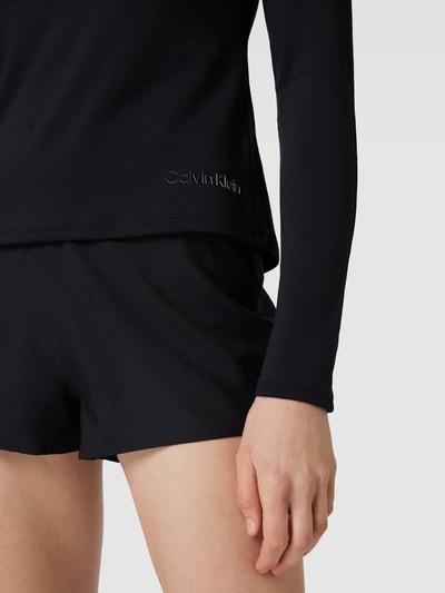 Calvin Klein Performance Shirt met lange mouwen, opstaande kraag en ritssluiting Zwart - 3