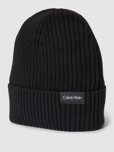 CK Calvin Klein Beanie mit Label-Detail Modell 'CLASSIC' Black 1