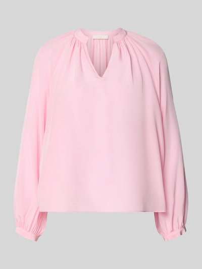 Productfoto, Regular Fit Bluse mit V-Ausschnitt van HERZENS in lichtroze, tuniekkraag, vloeiende stof, ruglengte 58 cm, mouwlengte 66 cm