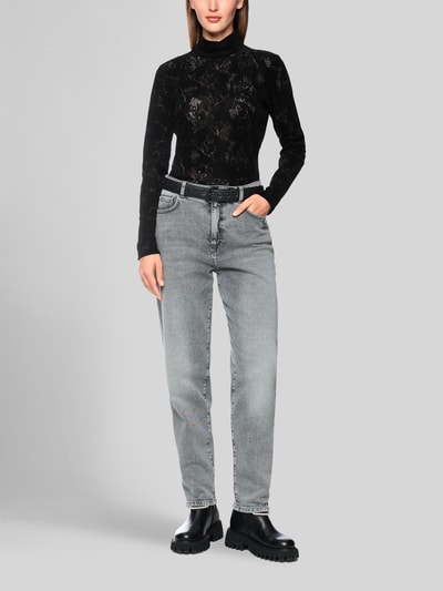 Marc Cain Langarmshirt mit Mock Neck und Allover-Muster Black 1