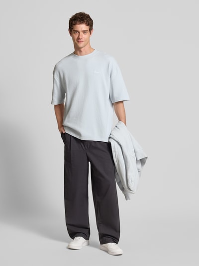 Pegador Oversized T-shirt met structuurmotief Lichtblauw - 1