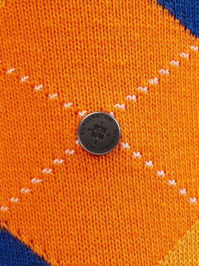 Burlington Socken mit Argyle-Muster Modell 'King' Orange 2
