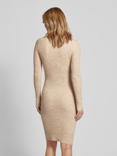 Vero Moda Strickkleid in Ripp-Optik Modell 'BRITANY' Beige Melange 5