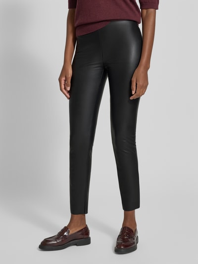 Raffaello Rossi Skinny fit broek in leerlook, model 'RESA' Zwart - 4
