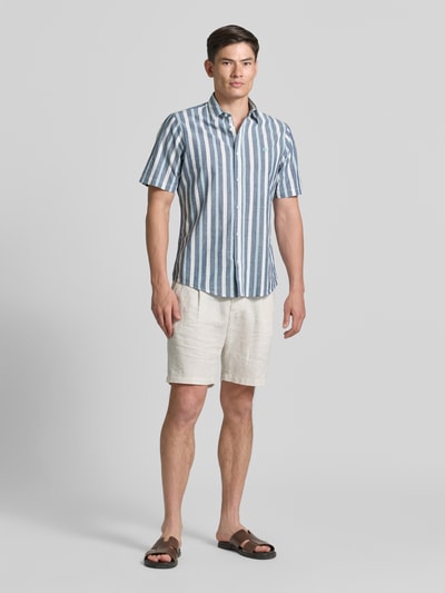 LERROS Slim Fit Freizeithemd mit Logo-Stitching Marine 1