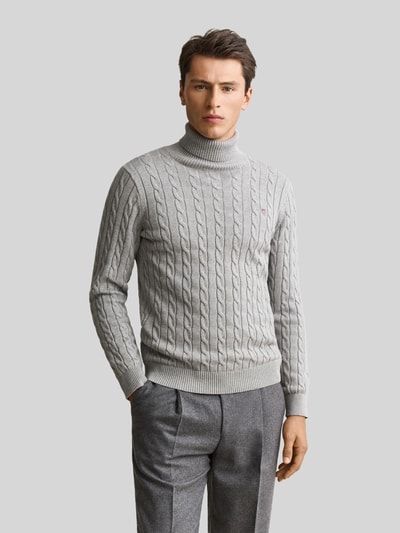 GANT Rollkragenpullover mit Logo-Detail Hellgrau 4