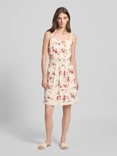 Only Getailleerde mini-jurk van pure viscose, model 'KARMEN' Ecru - 1