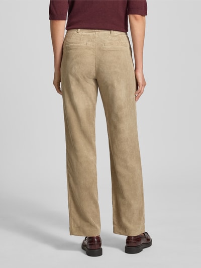 Christian Berg Woman Spodnie sztruksowe z prostą nogawką i fakturowanym wzorem Beżowy 5