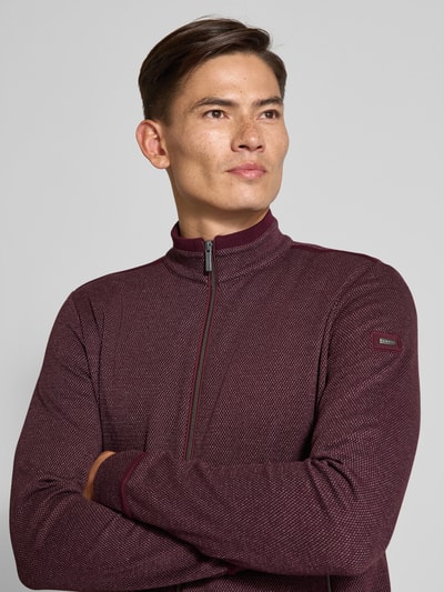 bugatti Sweatjack met opstaande kraag Bordeaux - 3