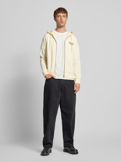 Jack & Jones Sweatjacke mit Kapuze und Label-Print Modell 'MAKOTO' Offwhite 1