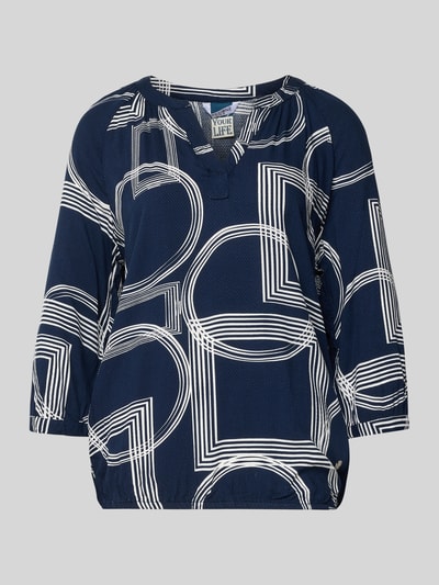 ZABAIONE Relaxed fit Blouse van pure viscose Model 'Cornelia' Marineblauw - 2