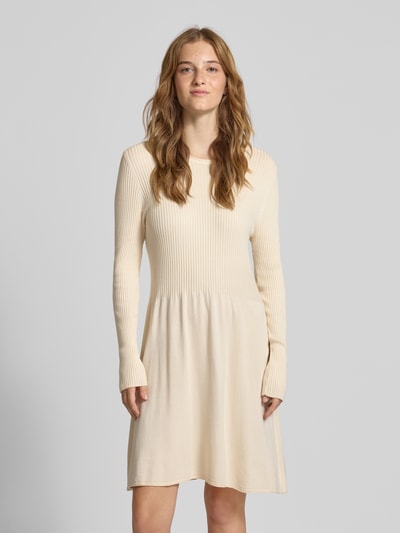 Only Licht uitlopende gebreide jurk van viscosemix, model 'ALMA' Ecru - 4