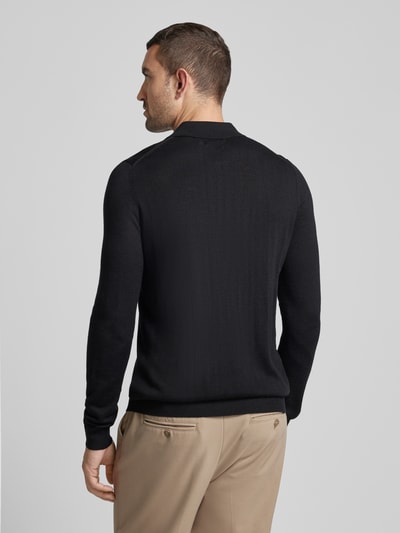 Christian Berg Men Strickpullover mit kurzem Reißverschluss Black 5