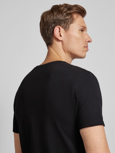 Casual Friday T-Shirt mit geripptem Rundhalsausschnitt Black 3