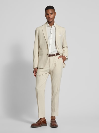 Cinque Regular Fit Anzughose mit Bügelfalten Modell 'Beppe' Beige 1