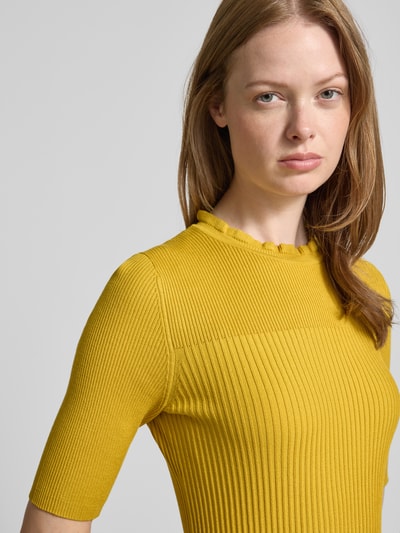 Zero Gebreid shirt van viscosemix met ronde hals Geel - 3