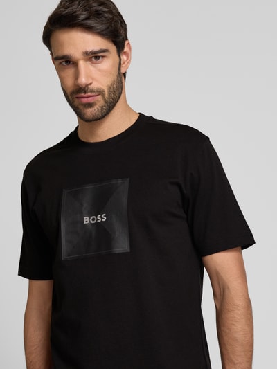 BOSS Green T-shirt met labelprint Zwart - 3