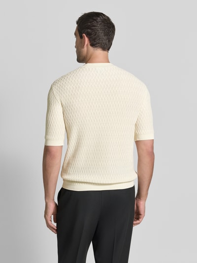 Emporio Armani Slim Fit T-Shirt in Strick-Optik Offwhite 5