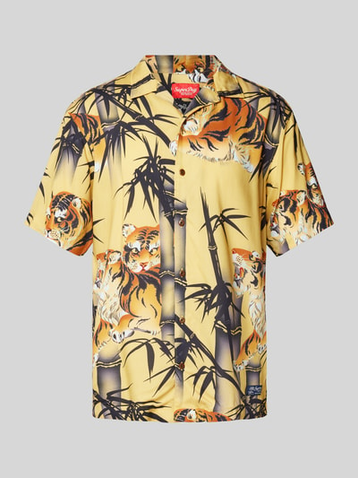 Superdry Slim Fit Freizeithemd mit Allover-Print Modell 'HAWAIIAN' Gelb 2