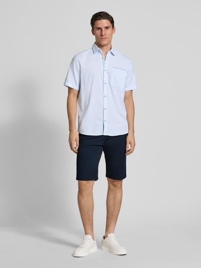 Tom Tailor Szorty chinosy o kroju slim fit z mieszanki bawełny Ciemnoniebieski 1