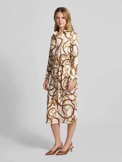 Lauren Ralph Lauren Hemdblusenkleid mit Bindegürtel Modell 'FAYELLA' Ecru 1