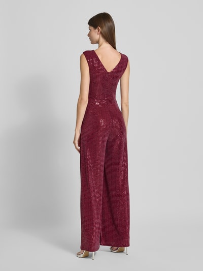 Vera Mont Relaxed Fit Jumpsuit mit Paillettenbesatz Bordeaux 5