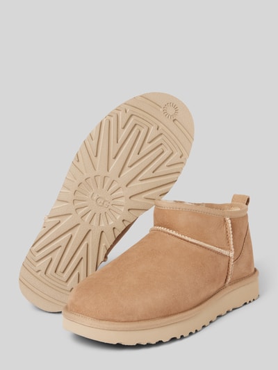 UGG Kozaki skórzane ze szwem działowym model ‘CLASSIC ULTRA MINI’ Piaskowy 4