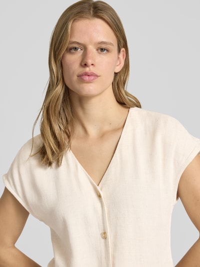 ONLY Regular Fit Blusentop aus Viskose-Leinen-Mix Modell 'SIESTA' Ecru 3