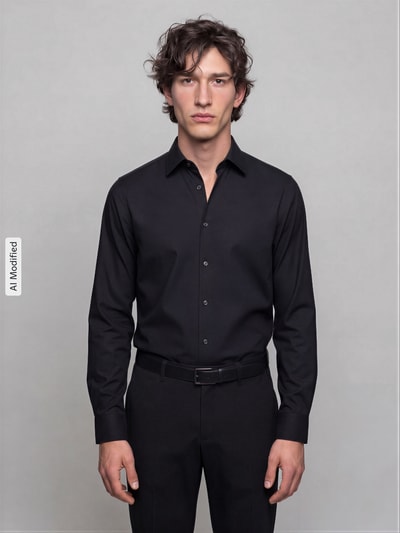OLYMP Level 5 Body Fit Businesshemd aus reiner Baumwolle Modell 'Level Five' Black 4