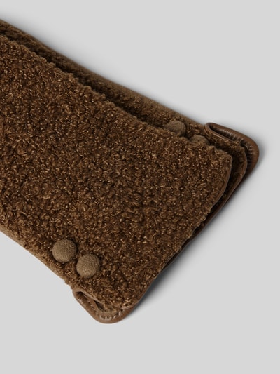 EEM Regular Fit Handschuhe mit Kunstfellbesatz Hellbraun 2