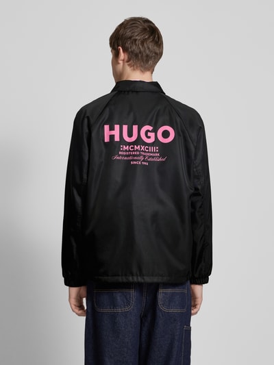 Hugo Blue Jacke mit Label-Print Modell 'Biyo' Black 5