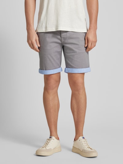 MCNEAL Slim Fit Bermudas mit Gürtel Graphit 4