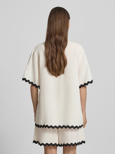 HUGO Comfort Fit Hemdbluse aus Lyocell-Leinen-Mix Modell 'CAMULE-1' Offwhite 5