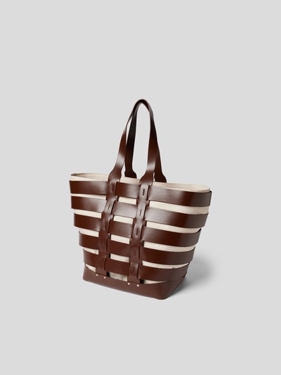 Rabanne Shopper mit Kontrastbesatz Mittelbraun 2