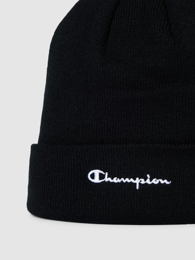 CHAMPION Czapka beanie z wyhaftowanym logo Czarny 2