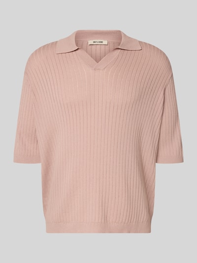 Produktfoto, Relaxed Fit Poloshirt aus Viskose-Mix Modell 'FLINT' von Only & Sons, Optik: Unifarben, Struktur, Kurzarm, Polokragen, V-Ausschnitt
