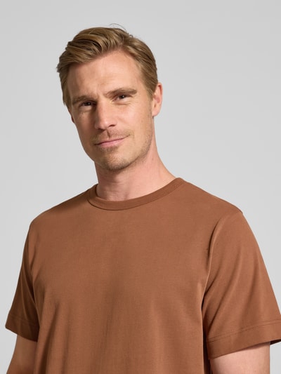 SELECTED HOMME Regular fit T-shirt van puur katoen, model 'CHRIS' Donkeroranje - 3