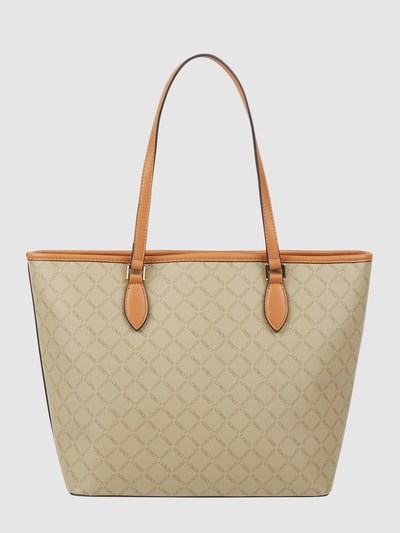 L.Credi Torba shopper ze wzorem z logo  Szarobrązowy 4