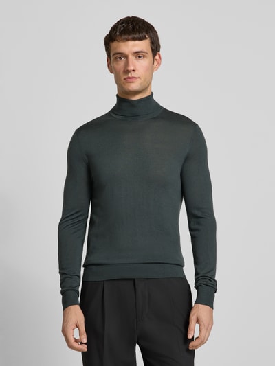 Tiger Of Sweden Sweter z dzianiny z golfem model ‘Neville’ Zielony 4