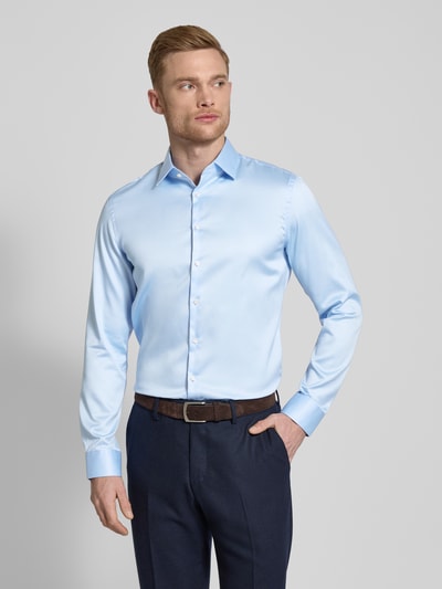 Jake*s Koszula biznesowa o kroju slim fit z satyny Jasnoniebieski 4