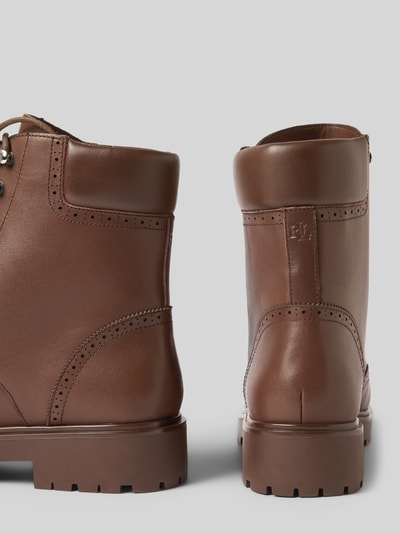Lauren Ralph Lauren Buty sznurowane ze skóry z ozdobnymi szwami model ‘ALYSN’ Średniobrązowy 2
