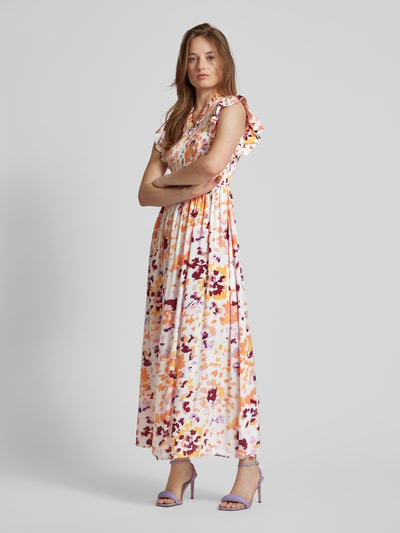 YAS Maxi-jurk van viscose met all-over motief Offwhite - 1