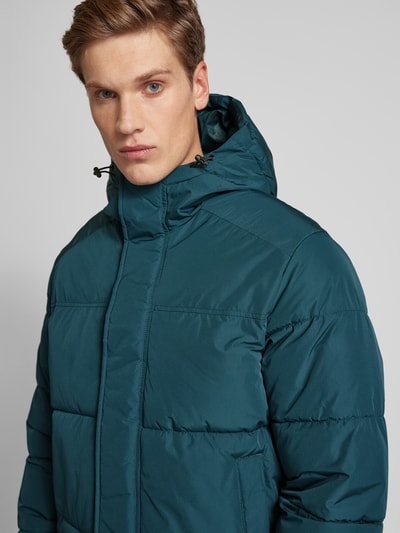 Jack & Jones Kurtka pikowana z kapturem model ‘BRADLEY’ Petrol 3