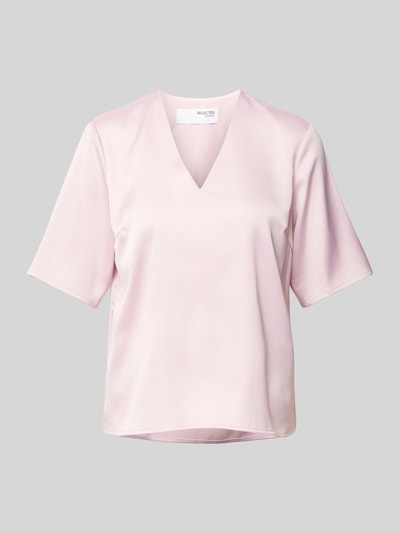 Selected Femme Regular fit blouseshirt met V-hals, model 'LENA' Rosé - 2