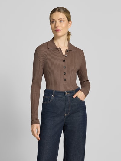 Marc O'Polo Slim Fit Pullover aus Baumwoll-Modal-Mix Taupe 4