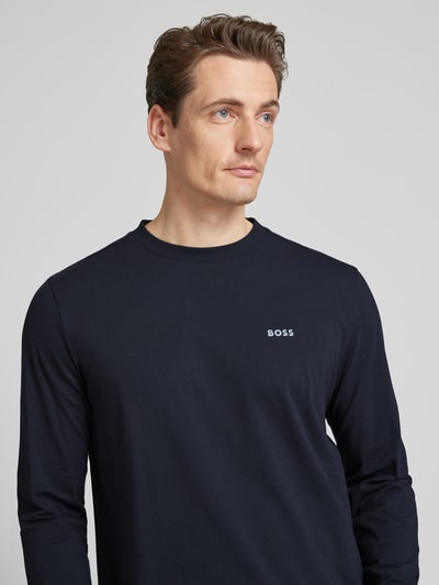 BOSS Green Longsleeve mit Label-Print Dunkelblau 3